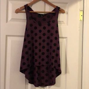 Forever 21 purple and black polka dot tank